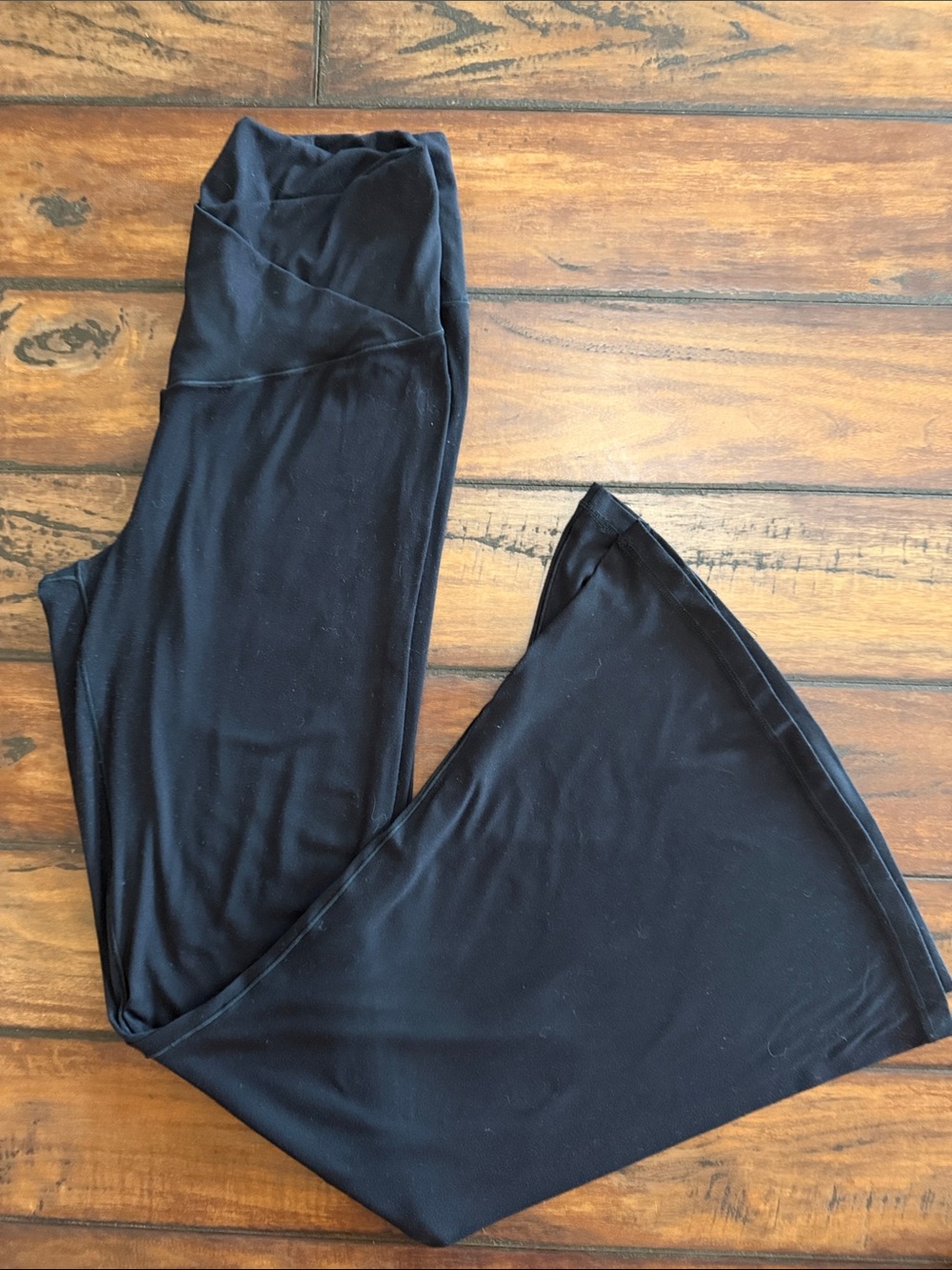 aerie Black Wide Leg Pants With Criss Cross Waistband
